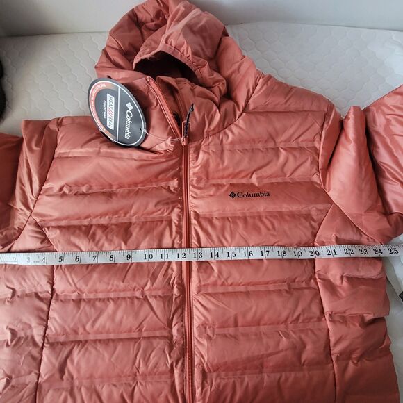 NWT Columbia Womens Lake Long DOWN Hooded Heat Jacket Size XXL Coral - Picture 6 of 15
